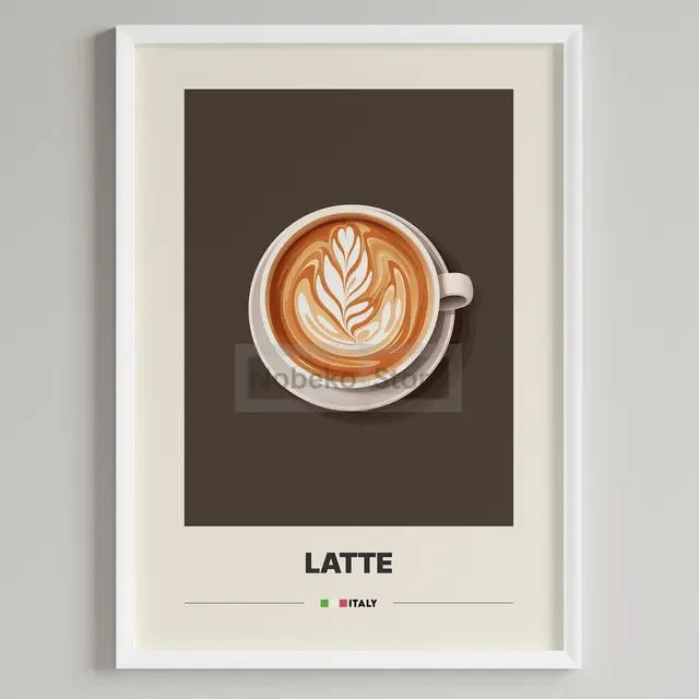 Italian Coffee Minimalist Poster | Cappuccino Espresso Latte Wall Art Print