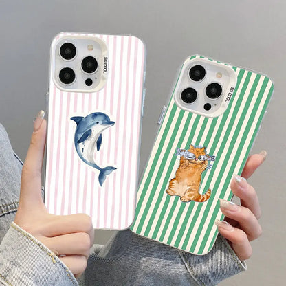 Lobster Striped Phone Case for iPhone 17 16 15 14 13 12 11 Pro Max Plus