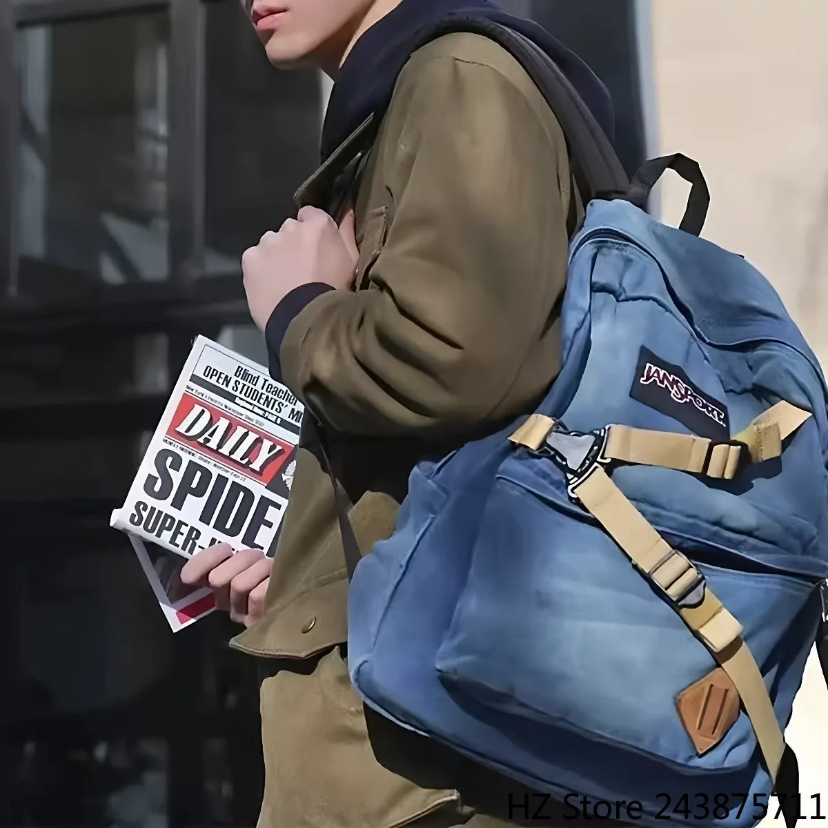 Canvas & Denim Backpack – Large School Bookbag for Men Women