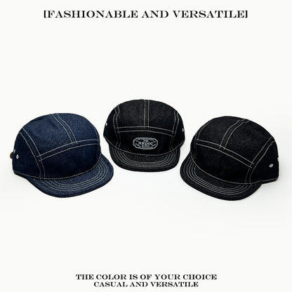 5-Panel Flat Brim Cap – Retro Hip-Hop Street Style Hat for Men & Women