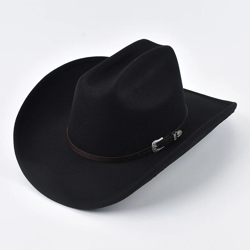 Western Cowboy Hat – Unisex Vintage Wide Brim Felt Hat