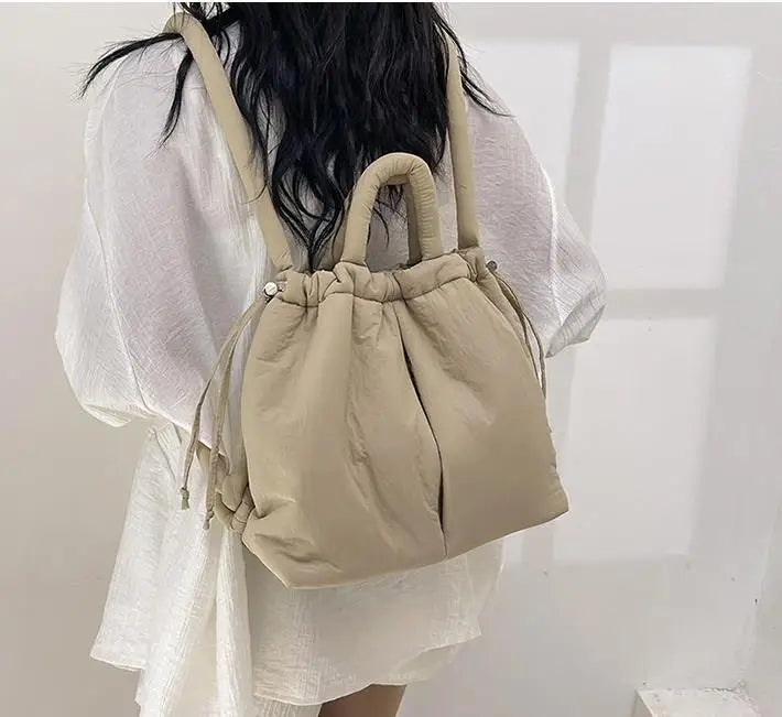 Puffer Tote Bag – Women's Padded Nylon Shoulder Bag