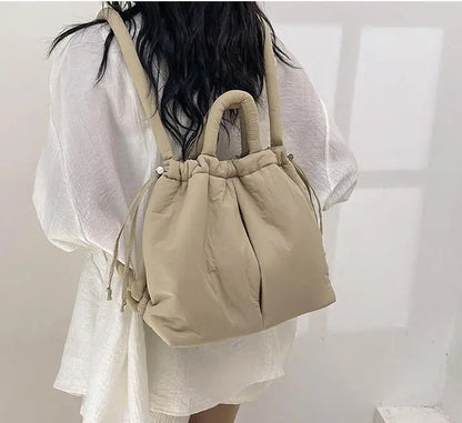 Puffer Tote Bag – Women's Padded Nylon Shoulder Bag