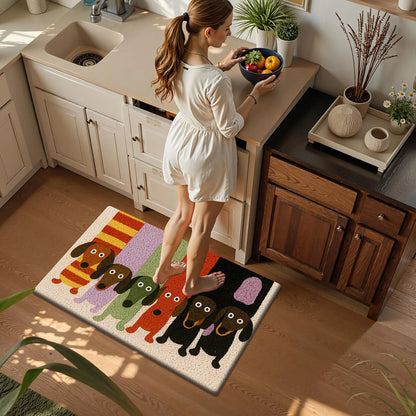 Cartoon Dachshund Non-Slip Doormat – Washable Floor Rug