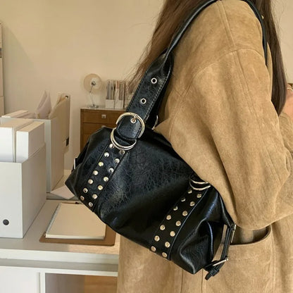 Korean Style Rivet Handheld Shoulder Underarm Bag