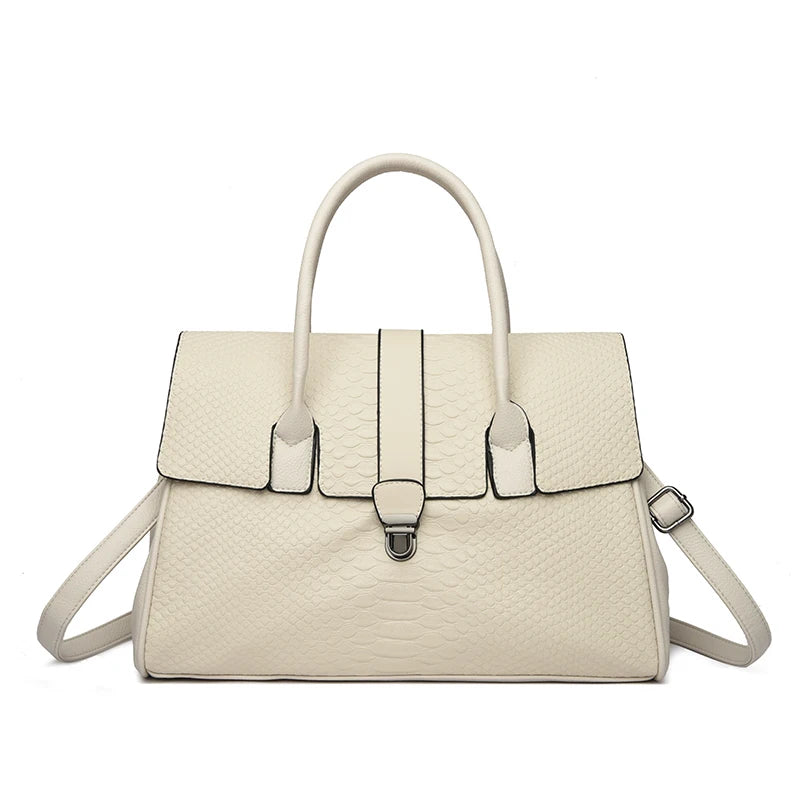 Top Quality Large Handbag with Snake Pattern Leather Bags