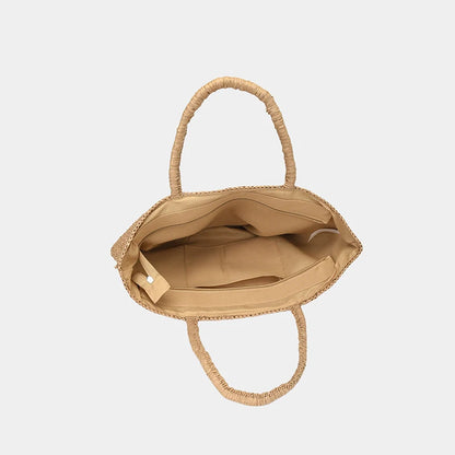 Straw Woven Beach Tote Bag – Large Capacity Summer Shoulder Bag