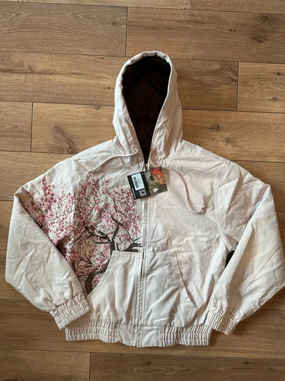 Y2K Camo Floral Embroidery Zip-Up Hoodie Jacket – Women's Streetwear
