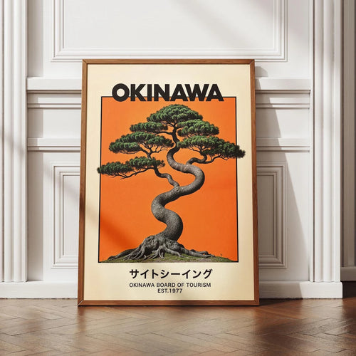 Okinawa Travel Poster – Japan Bonsai Tree Wall Art Print