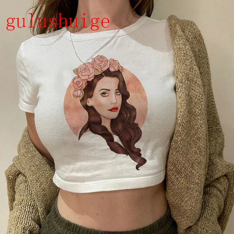 Lana Del Rey Ultraviolence Graphic Crop Top – Women's Vintage Short Sleeve Tee