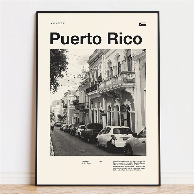 Retro City Poster – Mid-Century Modern Wall Art Print