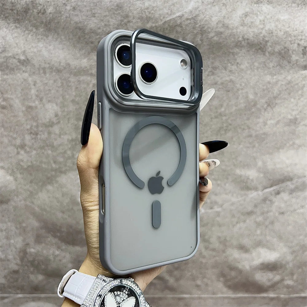 MagSafe Matte iPhone Case with Flip Camera Stand & Holder