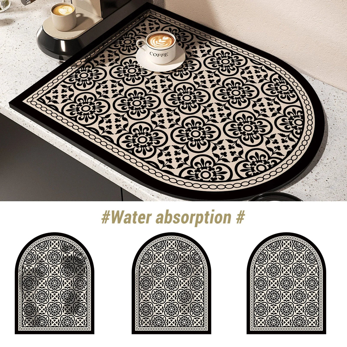 Coffee Machine Mat – Absorbent Non-Slip Kitchen Countertop Pad