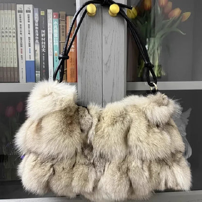 Fluffy Fur Shoulder Bag for Women – Luxury Handbag & Purse