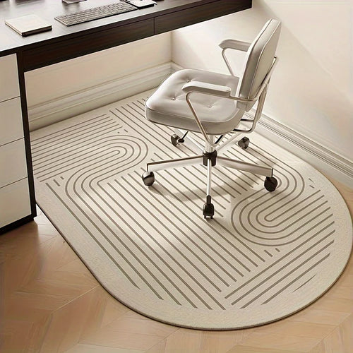 Irregular Office Chair Mat – Morandi Color, Hardwood Floor Desk Mat