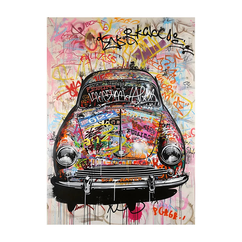 Graffiti Lion Art Poster – Colorful Abstract Canvas Wall Print