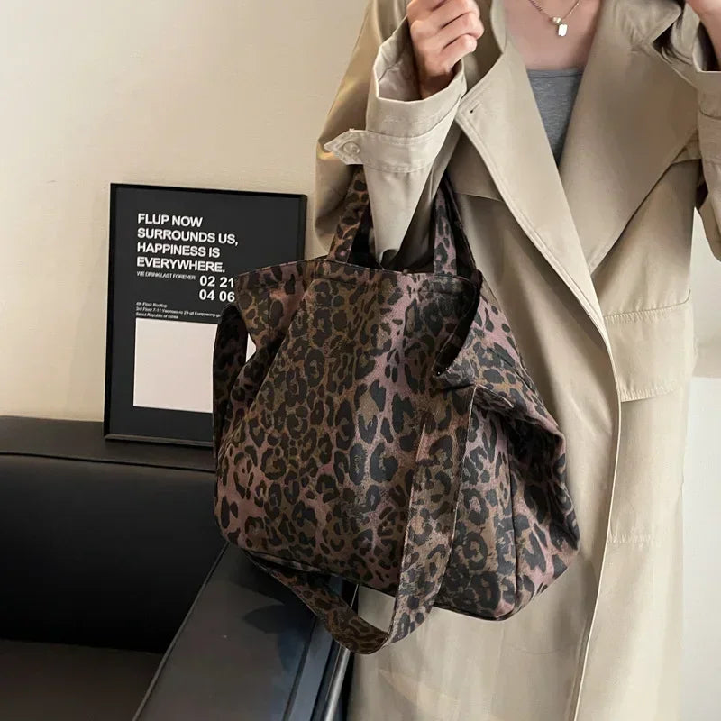 Leopard Design Korean Fashion Big Crossbody Bag