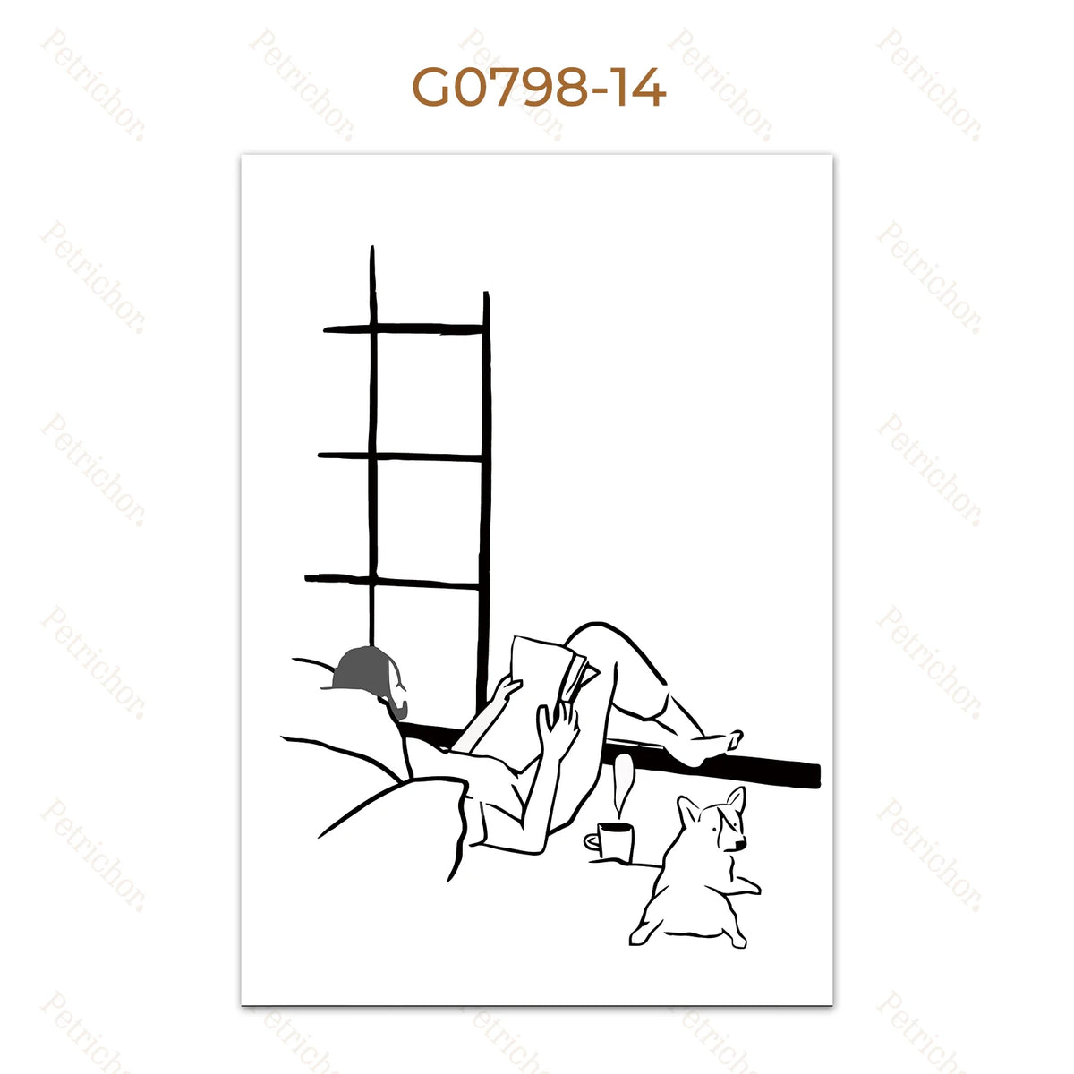 Minimalist Black and White Line Art Canvas Wall Art Print