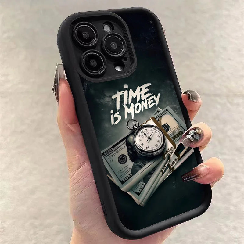 Time Is Money iPhone Case – Soft Silicone Printed Cover