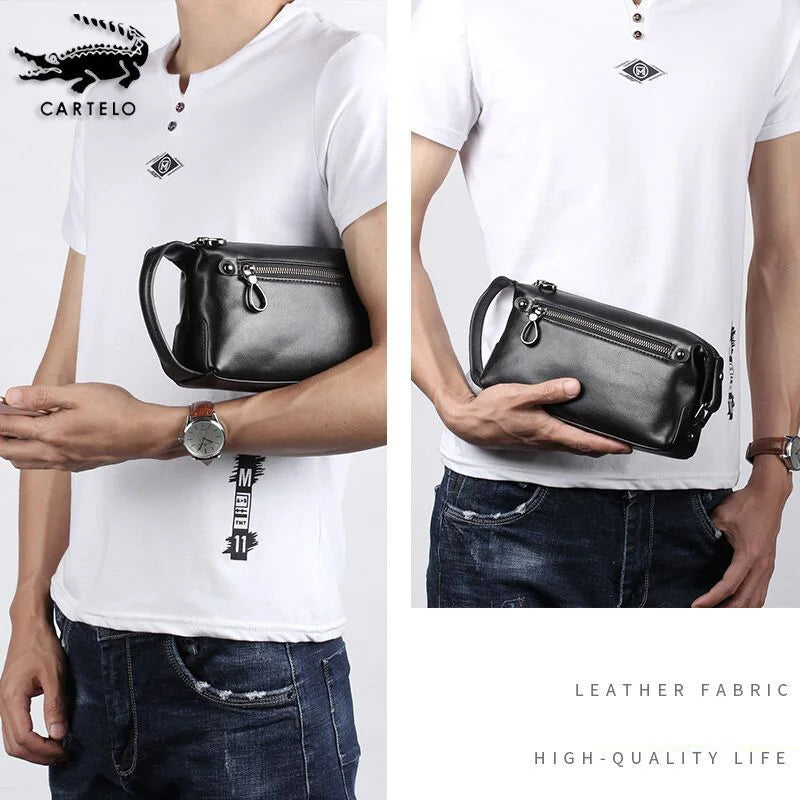 Men's Genuine Leather Clutch Bag – Crocodile Pattern
