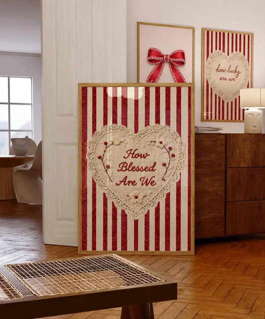 How Blessed Are We Christian Wall Art Print – Vintage Valentine Decor