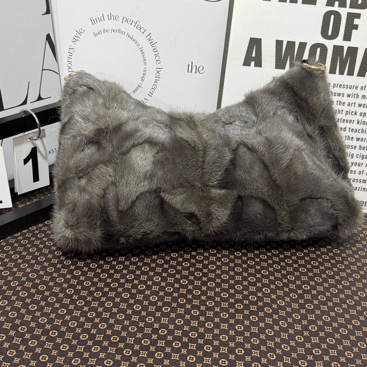 Mink Fur Shoulder Bag – Luxury Women's Crossbody Handbag