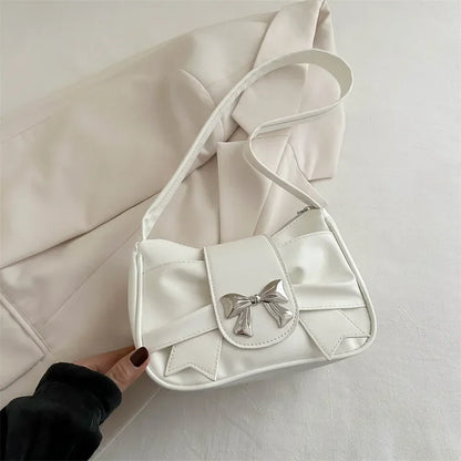 PU Leather Trendy Bow Handbag