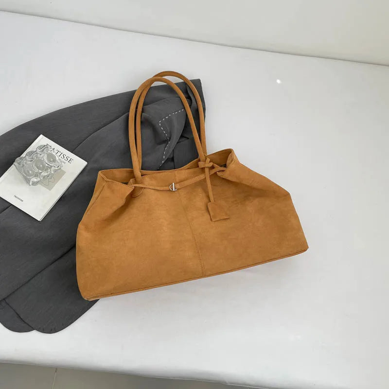 Suede Tote Bag for Women – Large Capacity Shoulder Bag