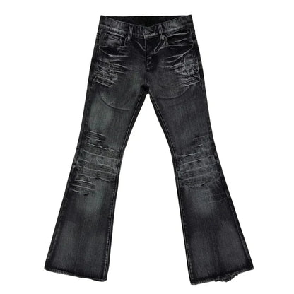 Distressed Flare Jeans – Y2K Bootcut Streetwear Denim