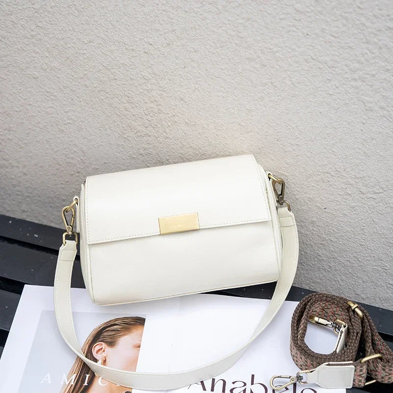 Genuine Leather Crossbody Bag – Women's Retro Shoulder Bag