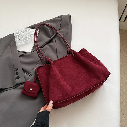 Luxury Faux Suede Tote Bag New Shoulder Bag