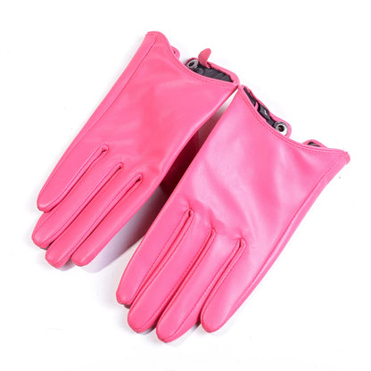 Men's Real Sheepskin Leather Unlined Military Short Gloves