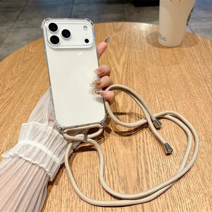 iPhone Crossbody Lanyard Case – Clear Shockproof Bumper Cover