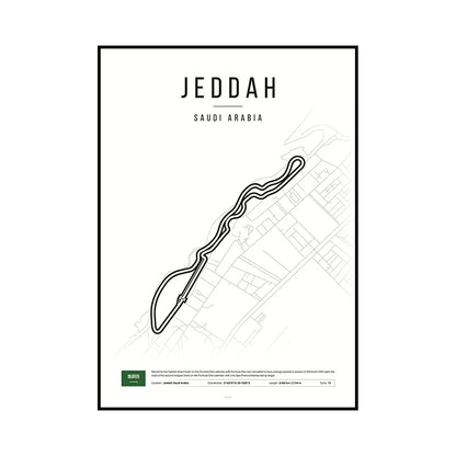 F1 Race Track Map Poster – Formula 1 Circuit Wall Art Print