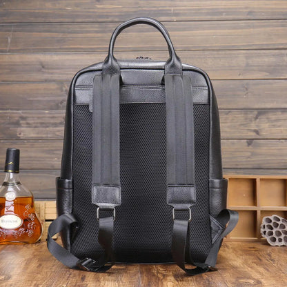 Genuine Leather Men's Backpack – Luxury Structured Laptop Bag