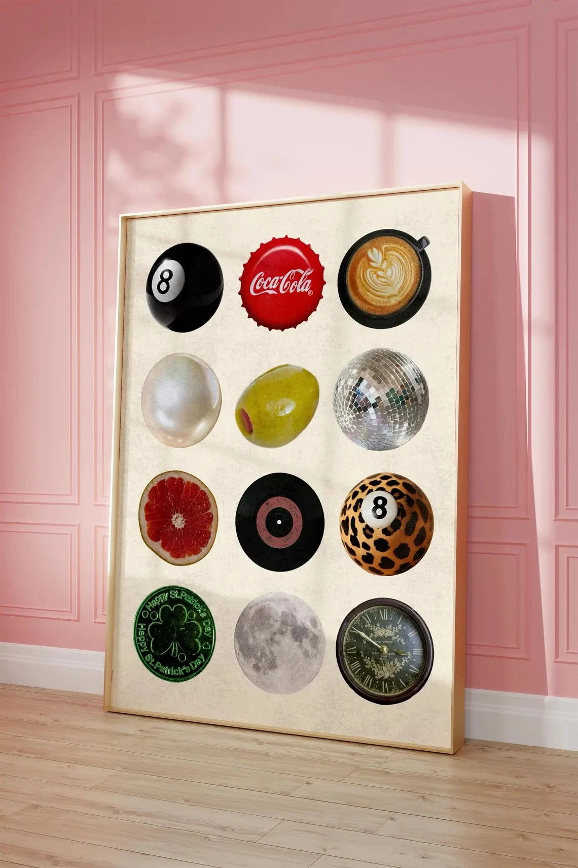 8 Ball Retro Collage Wall Art Poster – Vintage Pop Art Print