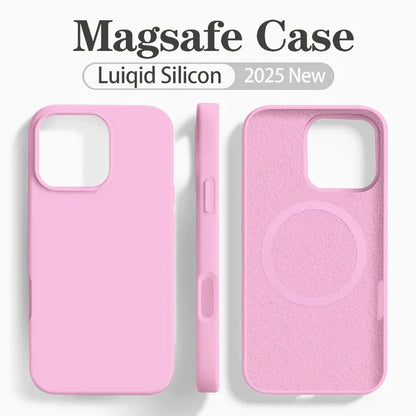 Original Magsafe Liquid Silicone Phone Case Iphone 17 16 14 15 Plus 13 Pro Max Wireless Charge