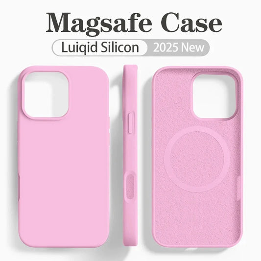 Original Magsafe Liquid Silicone Phone Case Iphone 17 16 14 15 Plus 13 Pro Max Wireless Charge