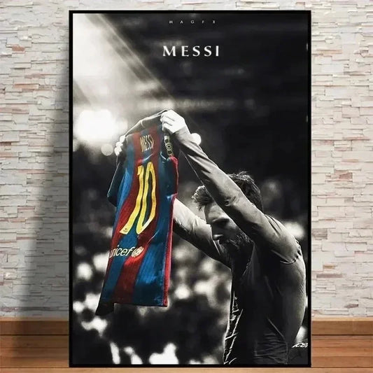 Lionel Messi Canvas Wall Art – Football Star Poster Print