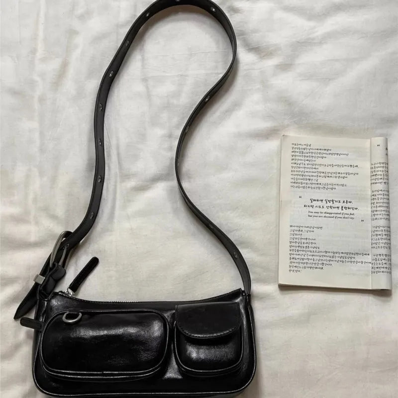 Retro Coffee Shoulder Bags Wallet Women Vintage Leather Pocket Chic Casual Handbag