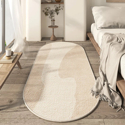 Wabi-Sabi Oval Rug – Minimalist Non-Slip Bedroom Floor Mat