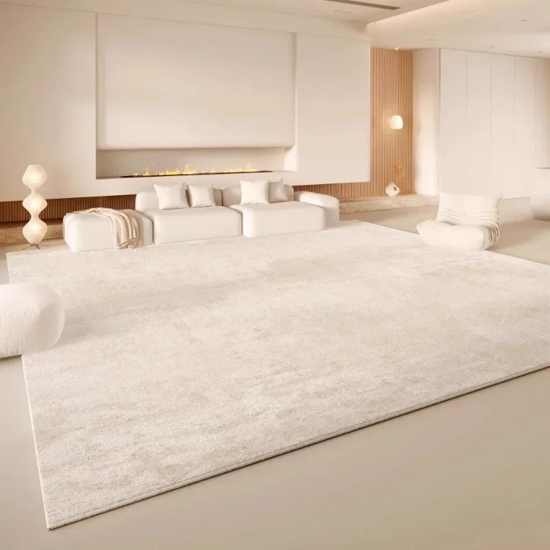 Minimalist Cream Area Rug – Soft Non-Slip Living Room Carpet