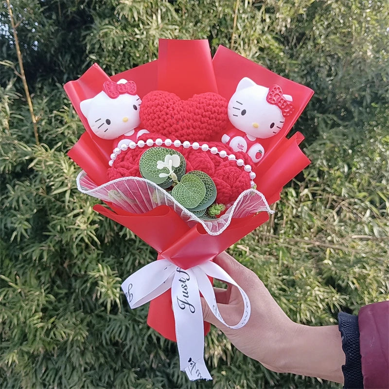 Hello Kitty Plush Bouquet Rose Flower Gift