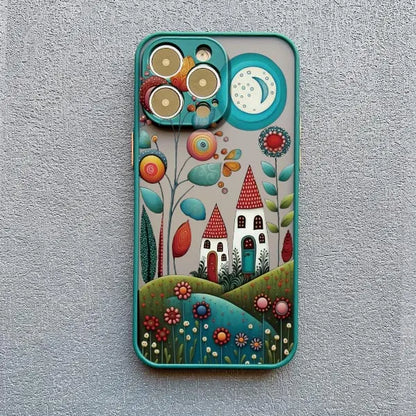 Whimsical Village iPhone Case – Fairy-Tale Art Design