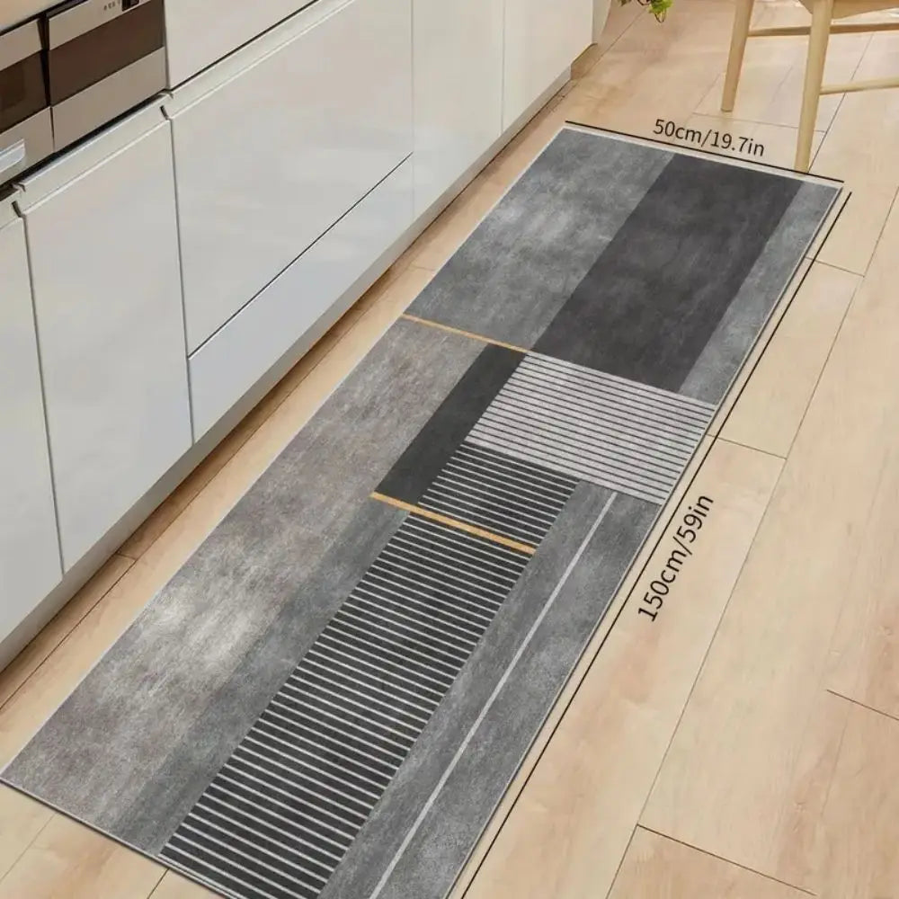 Minimalist Grey Door Mat – Non-Slip, Dirt Resistant Entrance Rug