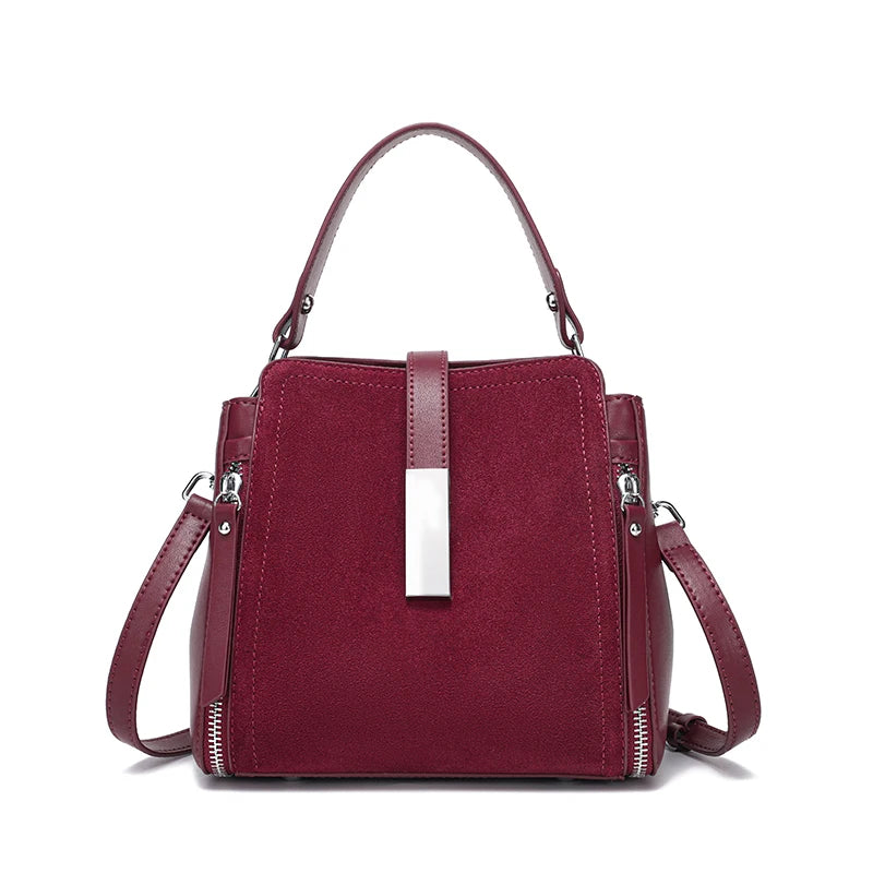 Suede Leather Shoulder Bag for Women