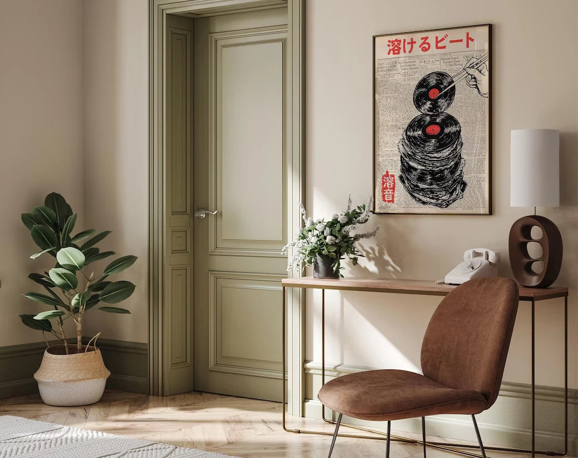 Vinyl Record Poster – Japanese Retro Music Wall Art Print
