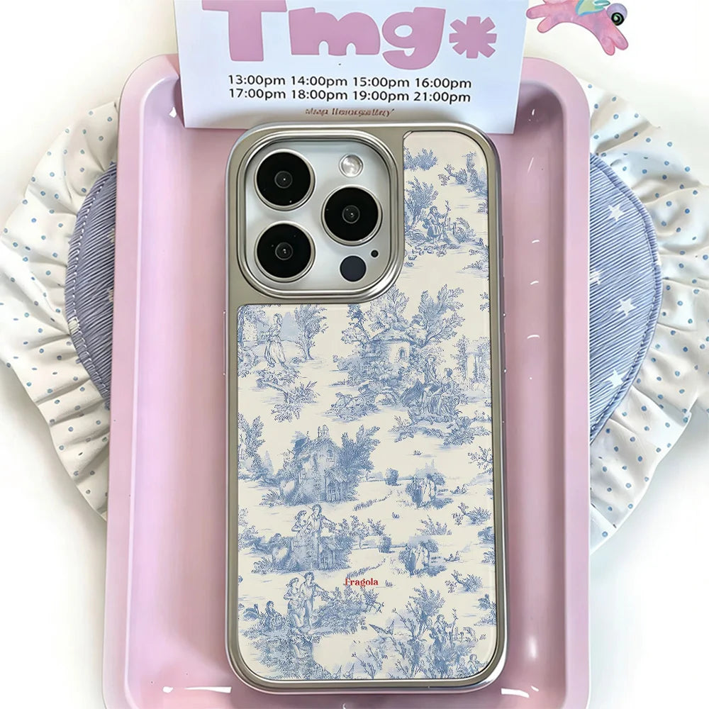 Toile de Jouy iPhone Case – Elegant Floral Print Cover