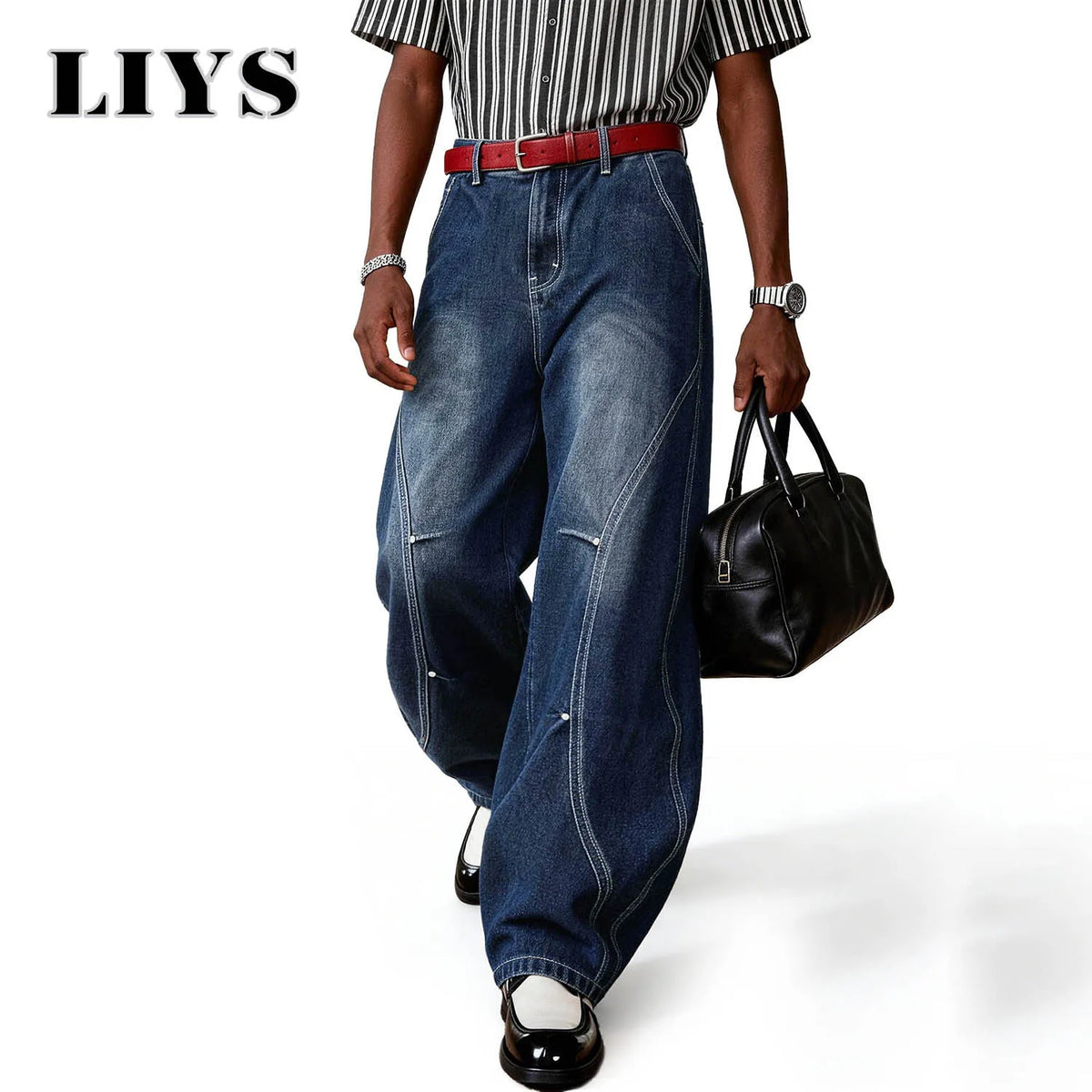 Baggy Wide Leg Jeans for Men – LIYS American Retro Denim