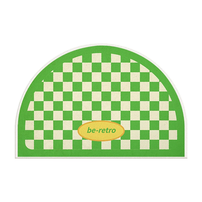 Checkerboard Bathroom Mat – Absorbent Anti-Slip Door Mat